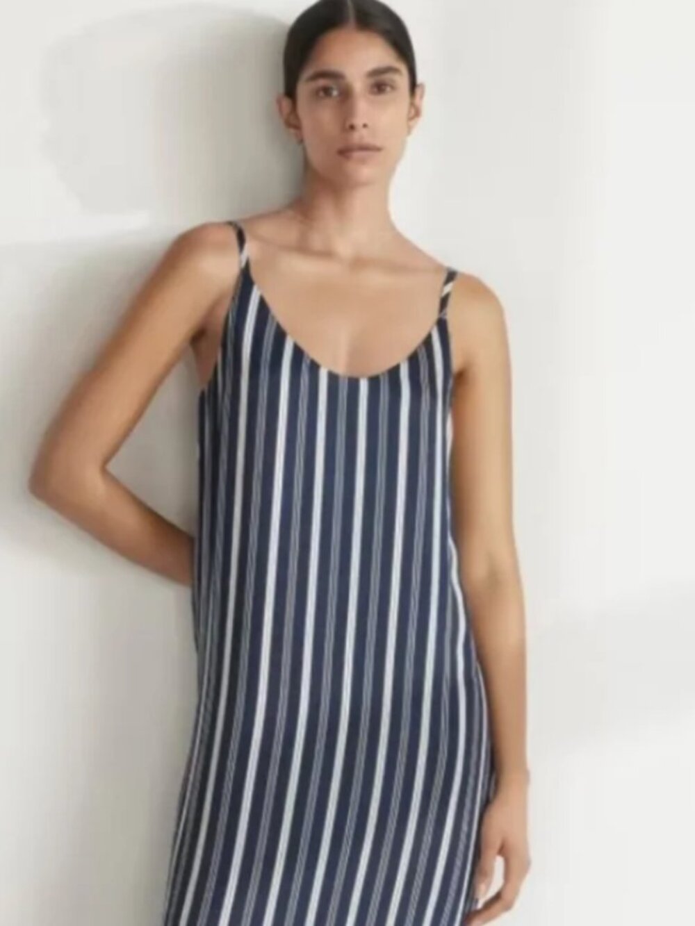 Everlane hammered Satin Slip Dress